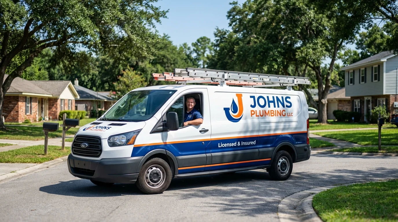 Johns Plumbing LLC service van in Satellite Beach, FL