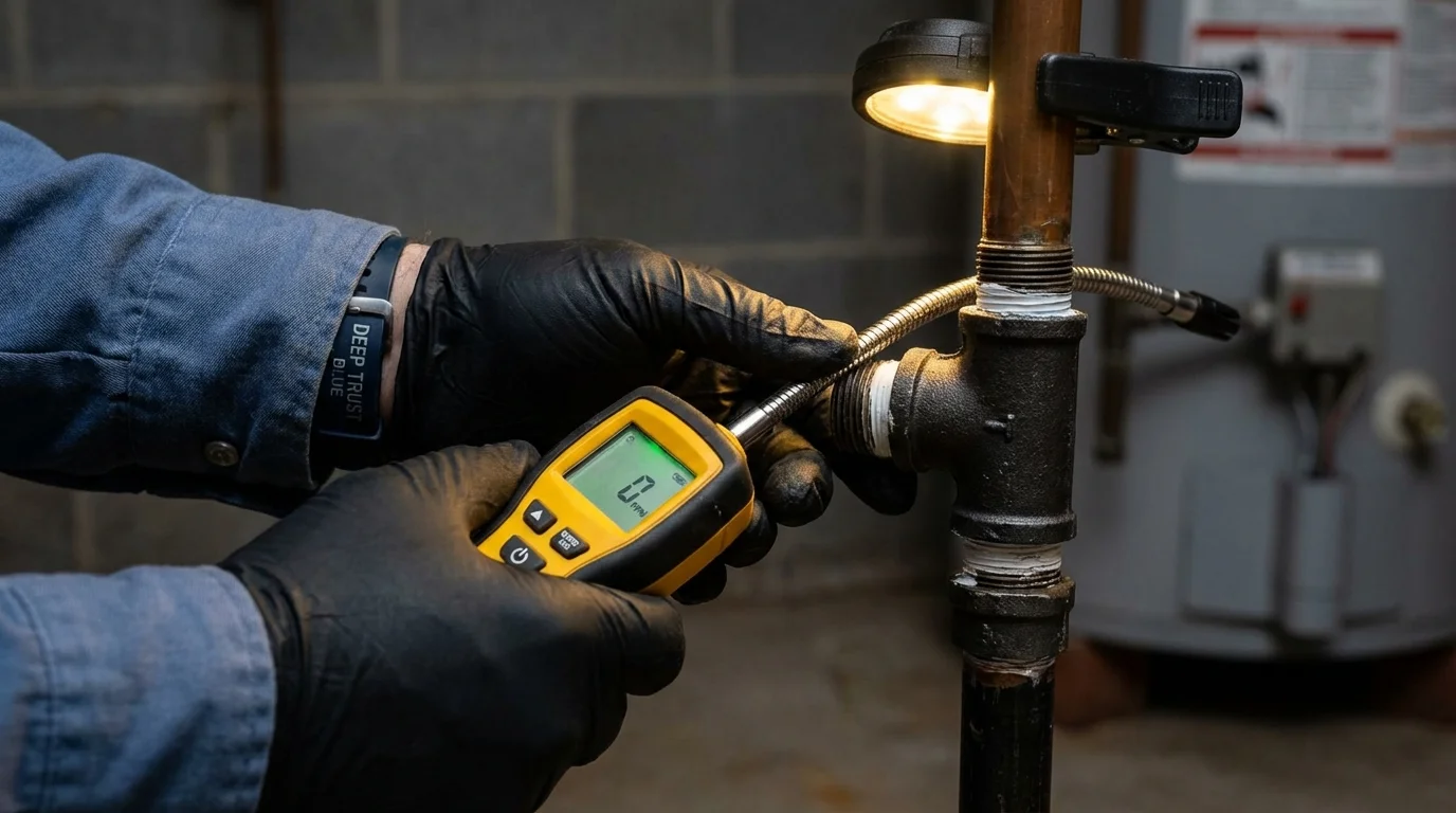 Gas leak detection with electronic sniffer by Johns Plumbing LLC in Satellite Beach